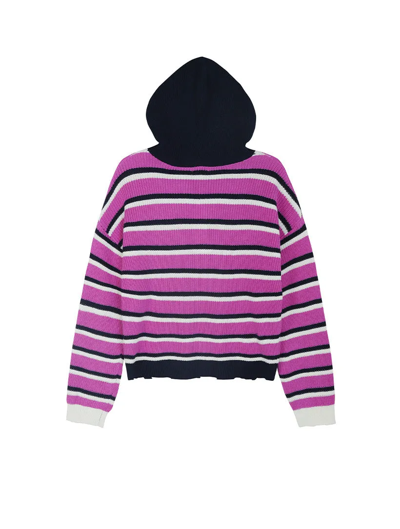 The Alli: Stripe Distressed Relaxed Hoodie sold by Daily Thread product image thumbnail 2
