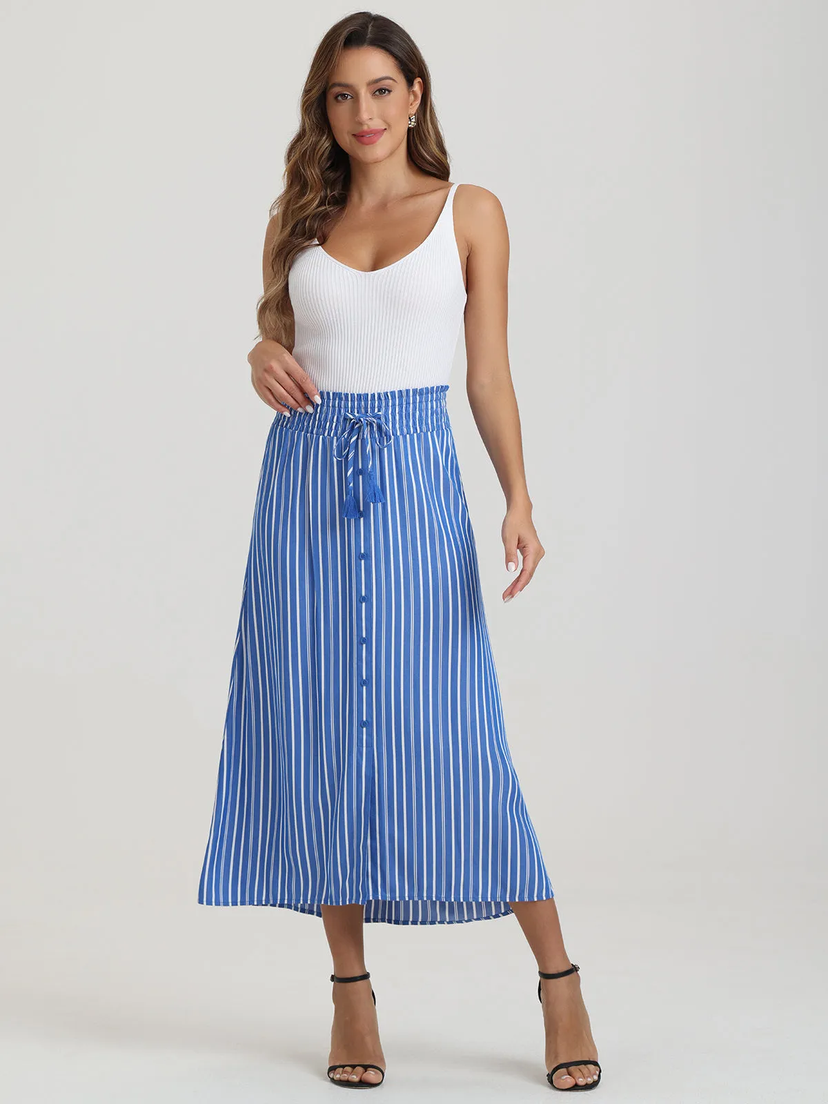 Button Front Midi Skirt sold by Daily Thread