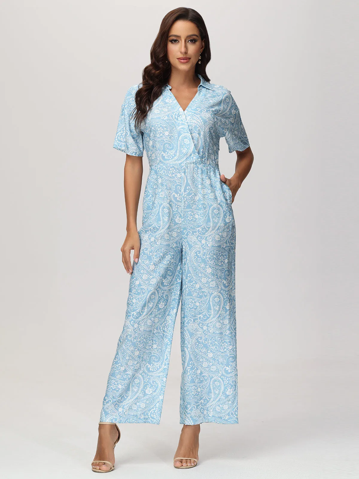 Floral Short Sleeve Jumpsuit sold by Daily Thread