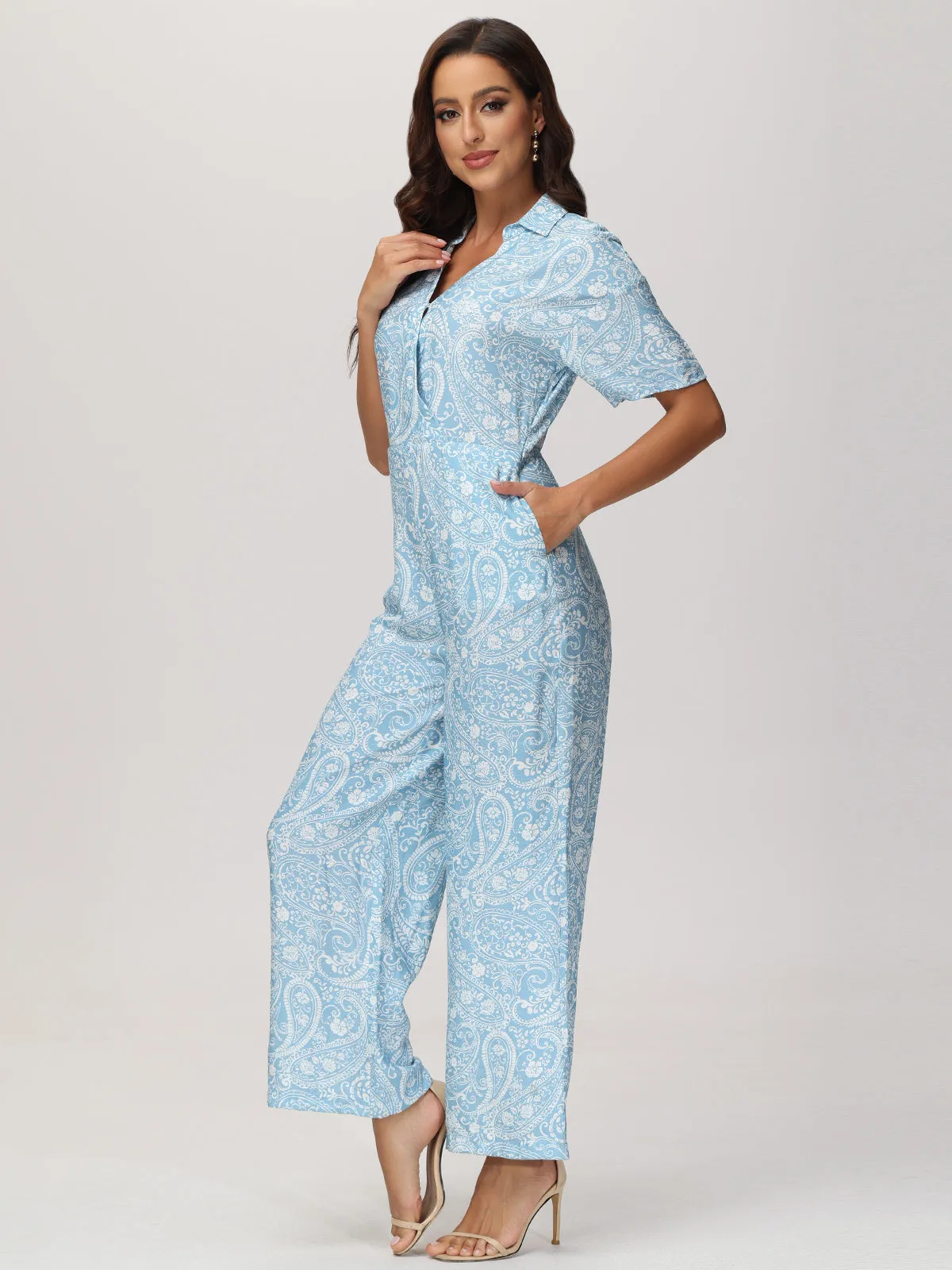 Floral Short Sleeve Jumpsuit sold by Daily Thread product image thumbnail 3