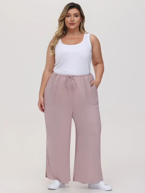 Plus Drawstring Wide Leg Pants sold by Daily Thread