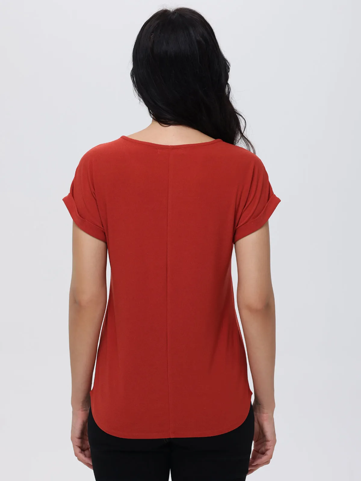 Lace Panel Rolled Cuff Top sold by Daily Thread product image thumbnail 3