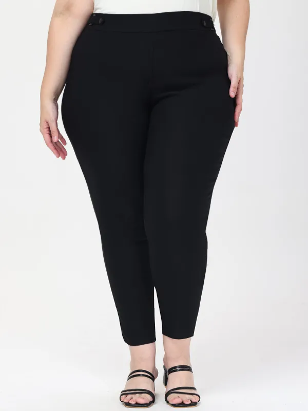 Plus Luxe Stretch Millennium Paperclip Grommet Ankle Pants made by Daily Thread