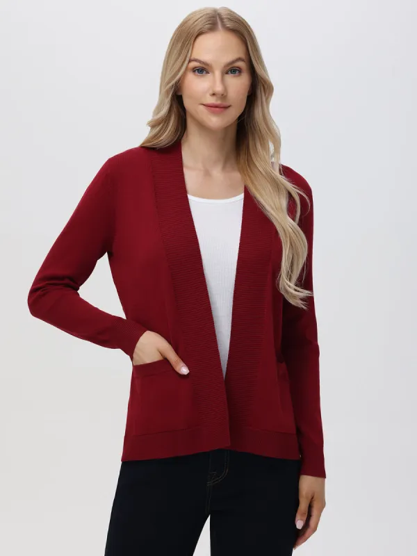 Wide Rib Trim Open Cardigan sold by Daily Thread