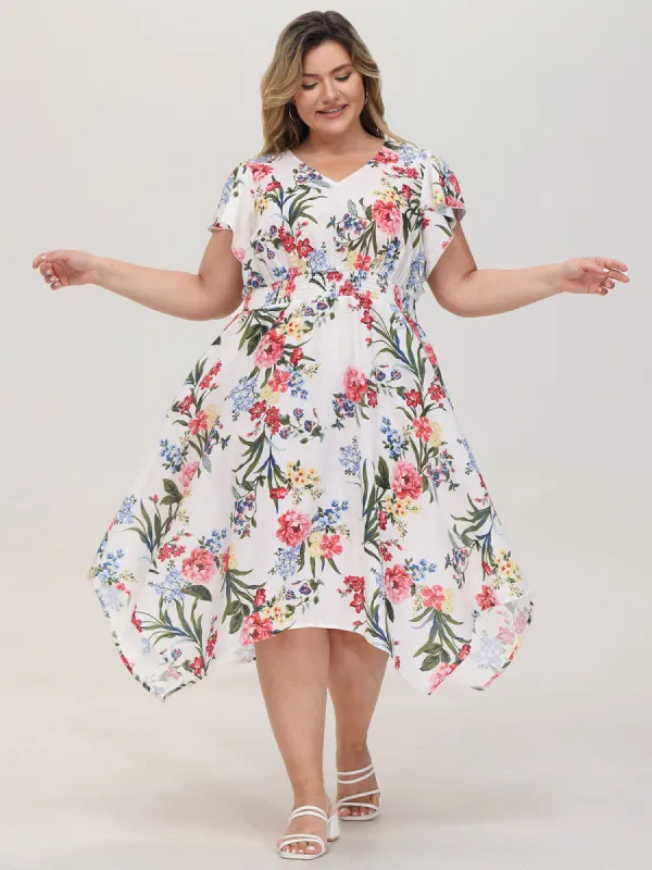 Plus Floral Flutter Sleeve Maxi Dress sold by Daily Thread