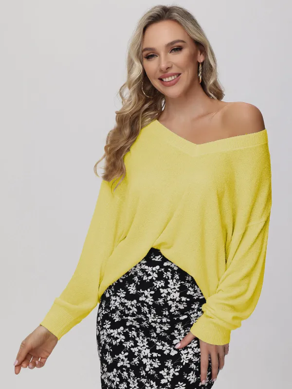 V-Neck Drop Shoulder Pullover sold by Daily Thread