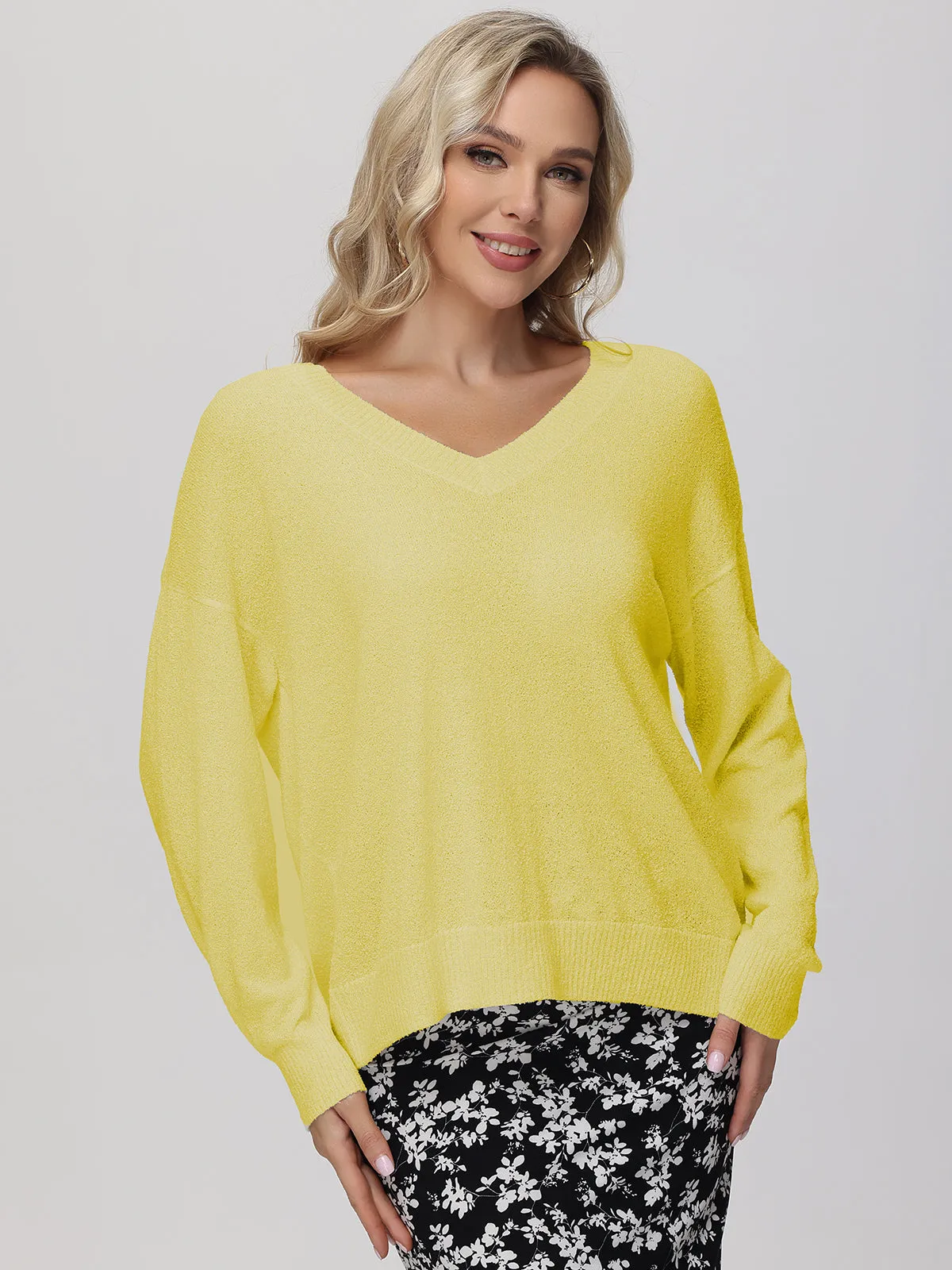 V-Neck Drop Shoulder Pullover sold by Daily Thread product image thumbnail 2