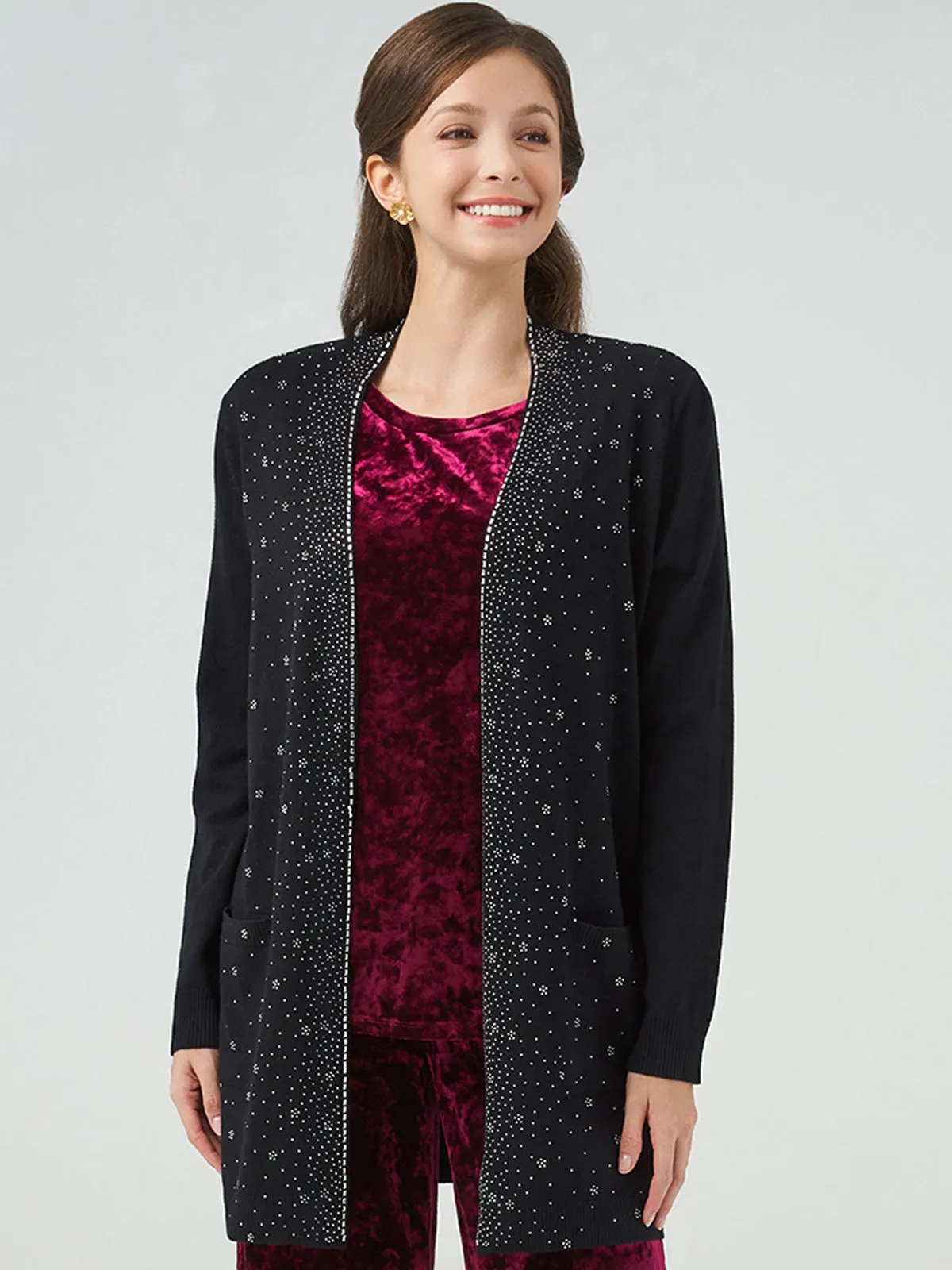 Snowflake Hotfix Open Cardigan sold by Daily Thread product image thumbnail 2