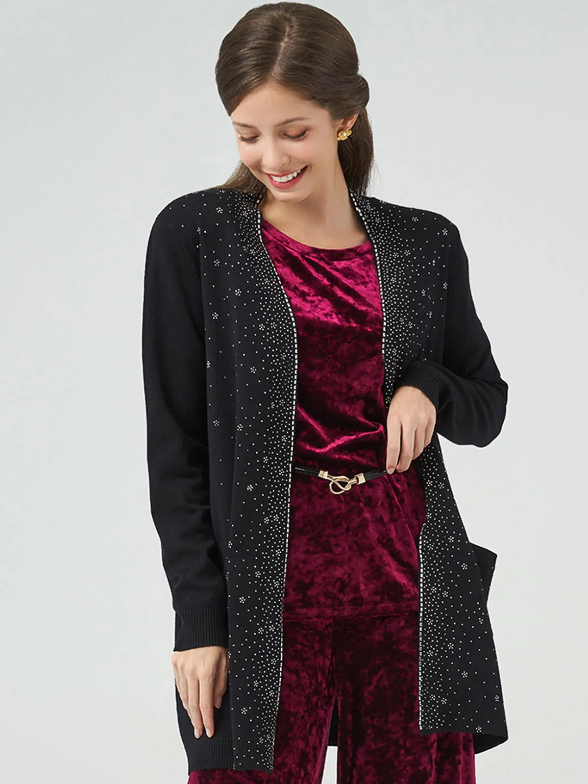 Snowflake Hotfix Open Cardigan sold by Daily Thread product image thumbnail 4