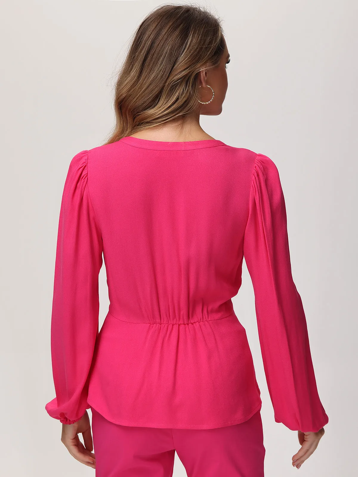 Puff Sleeve Split Neck Blouse sold by Daily Thread product image thumbnail 3