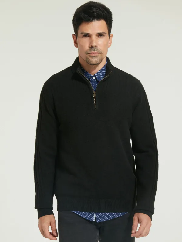 Ribbed Quarter Zip Sweater sold by Daily Thread