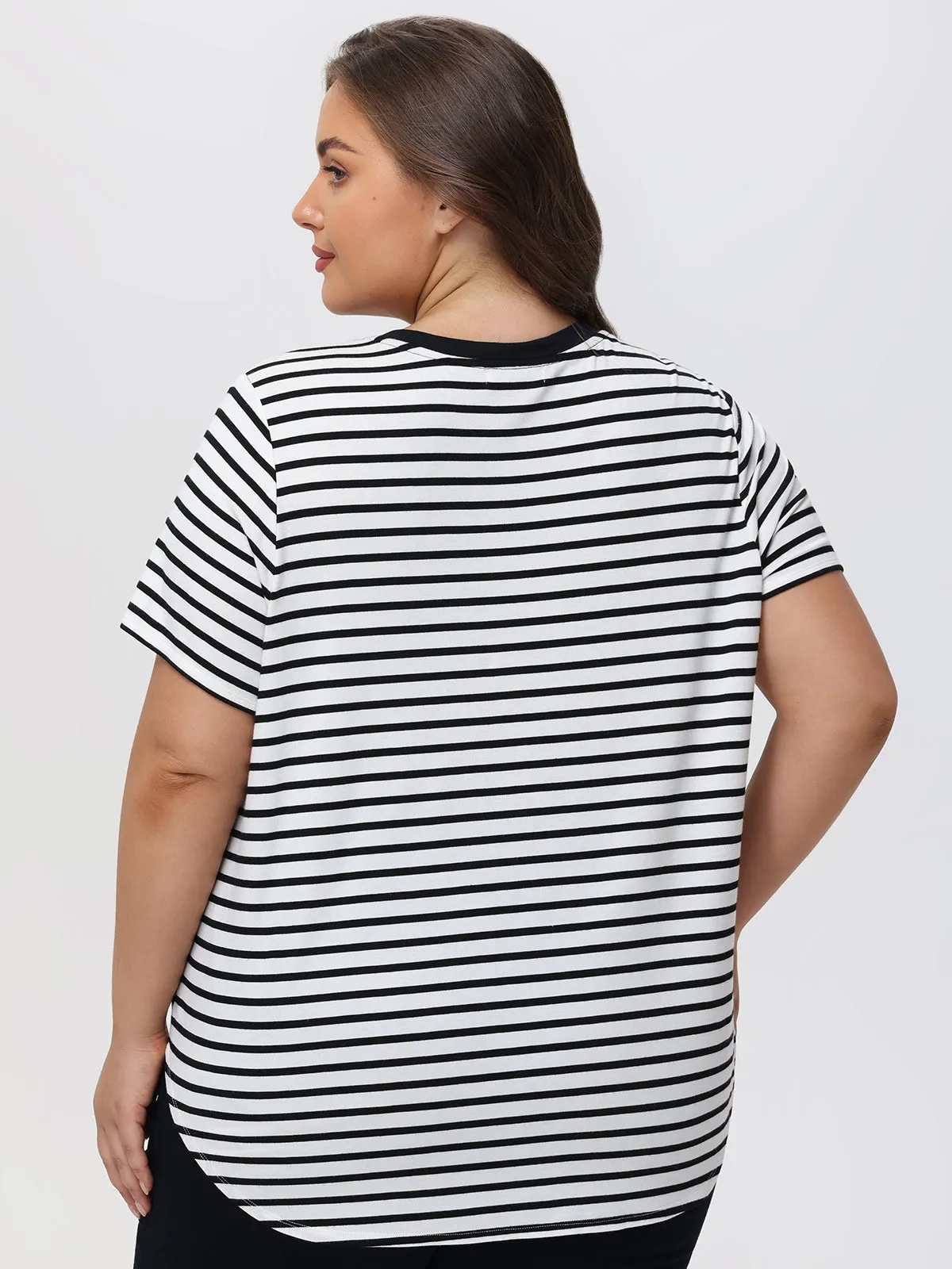 Plus Stripe V-Neck Tee sold by Daily Thread product image thumbnail 3