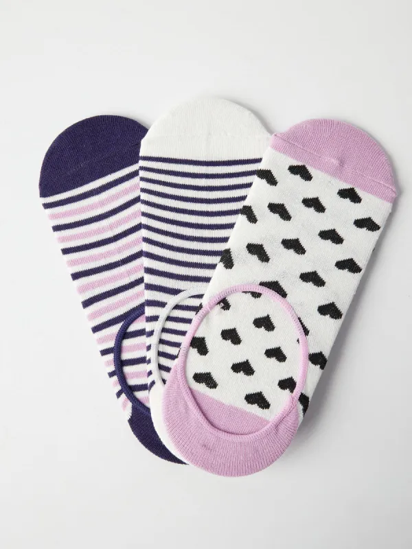 3-Pack Heart Stripe Print Socks sold by Daily Thread