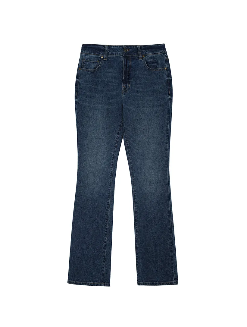 Mid-Rise Slim Bootcut Jeans sold by Daily Thread