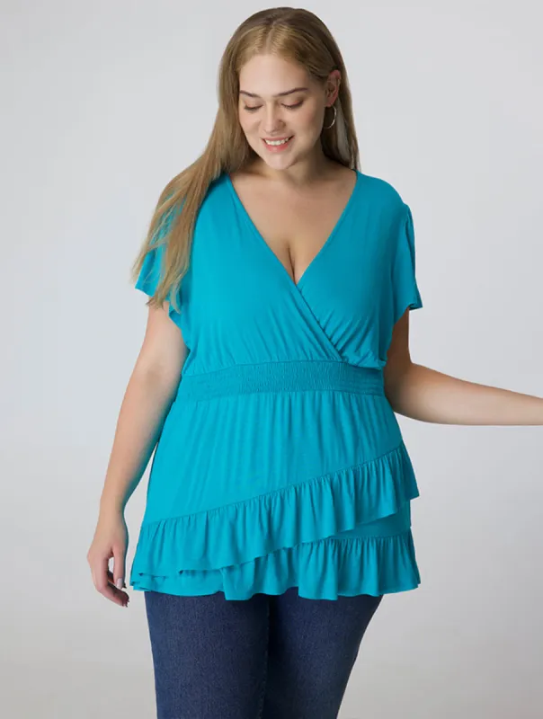 Smocked Waist Surplice Tunic sold by Daily Thread