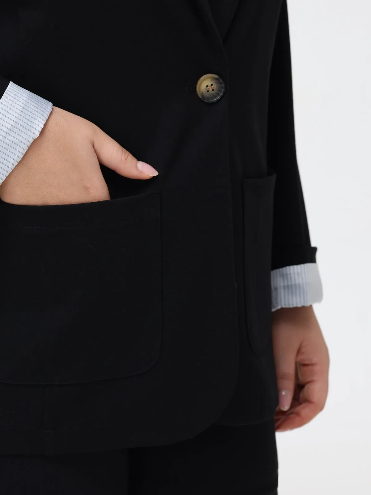 Plus One Button Blazer sold by Daily Thread product image thumbnail 4