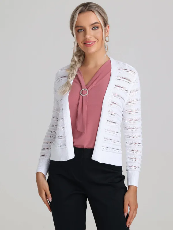 Pointelle Open Front Cardigan sold by Daily Thread