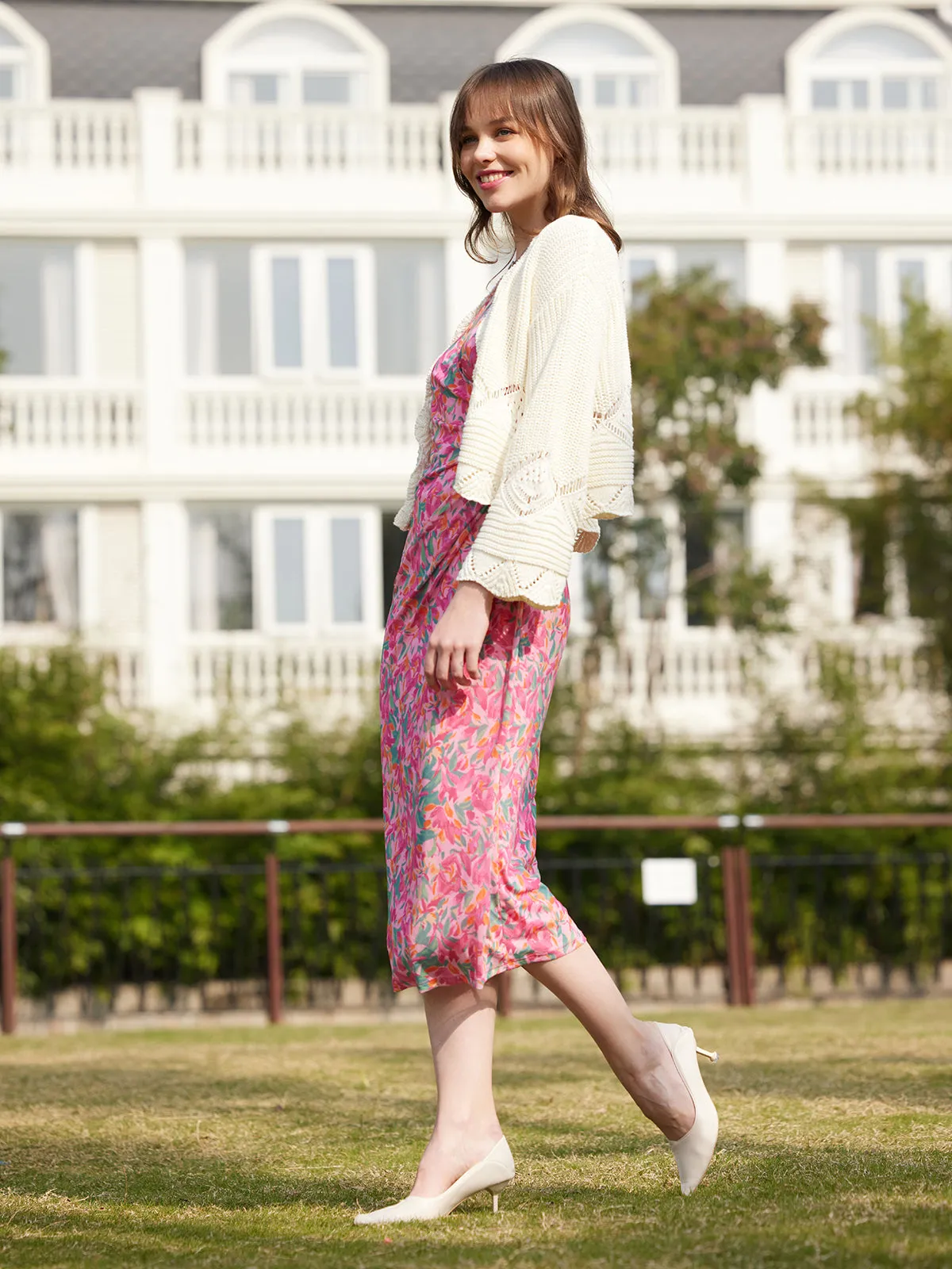 Pointelle Drop Shoulder Cardigan sold by Daily Thread product image thumbnail 4