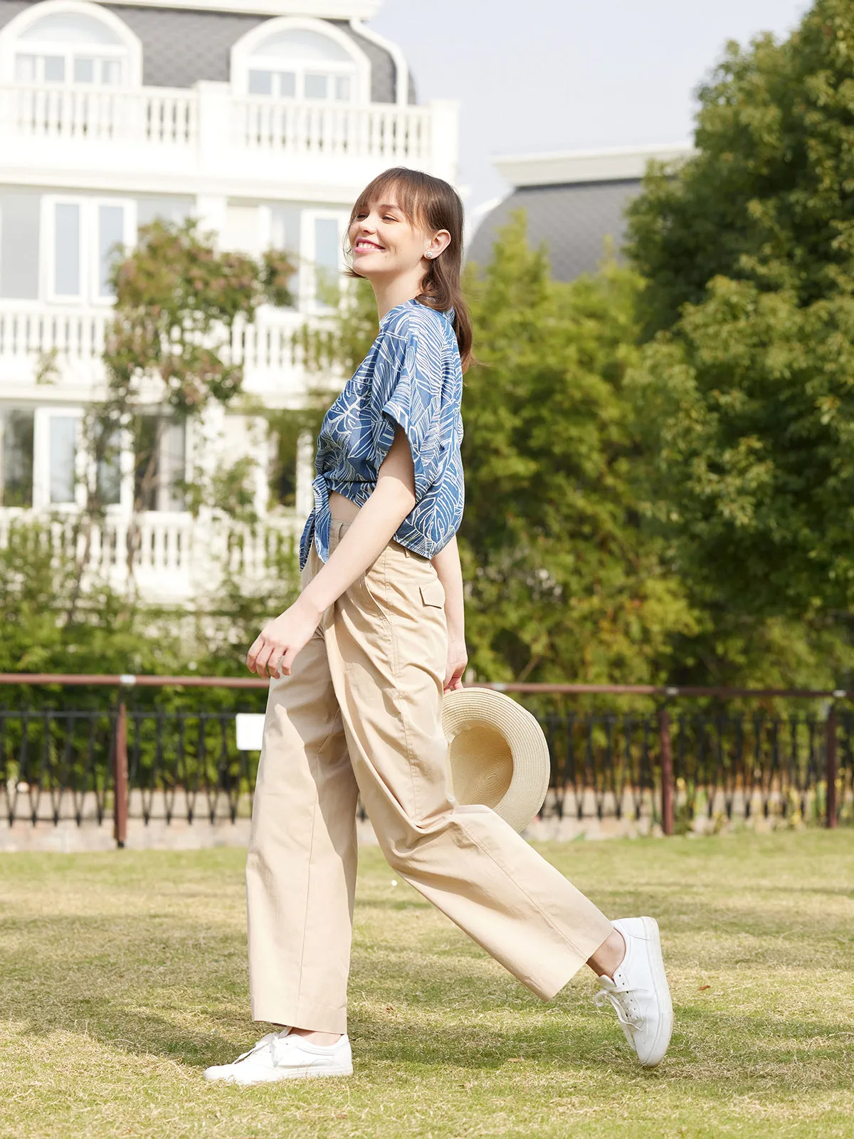 Tie Front Denim Blouse sold by Daily Thread product image thumbnail 4