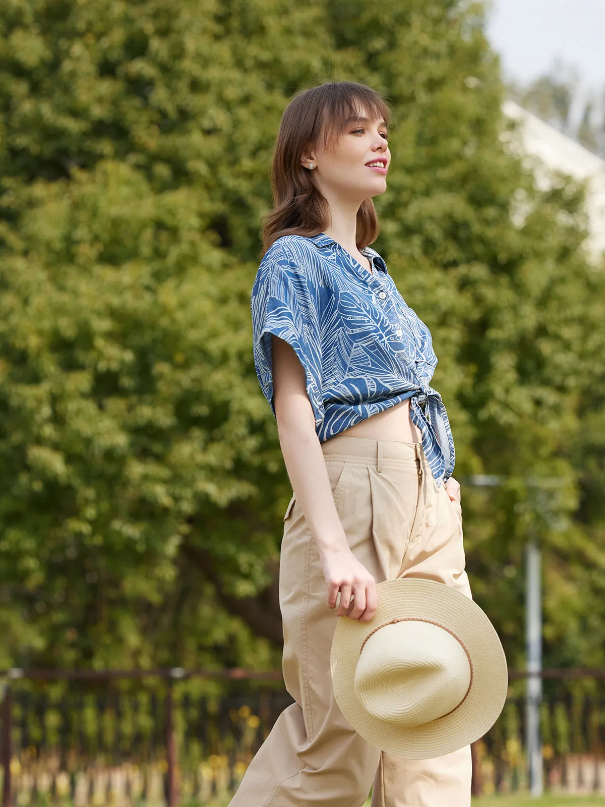 Tie Front Denim Blouse sold by Daily Thread product image thumbnail 2