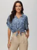 Tie Front Denim Blouse sold by Daily Thread