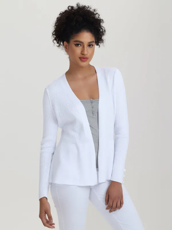 Rib Peplum Open Cardigan sold by Daily Thread