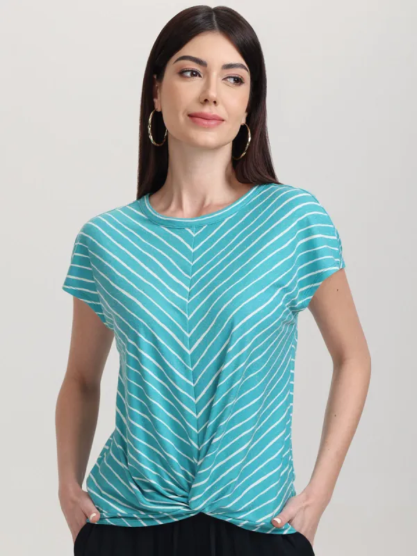 Chevron Print Twist Tee sold by Daily Thread