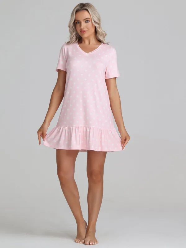 Polka Dot Short Sleeve Sleepshirt sold by Daily Thread