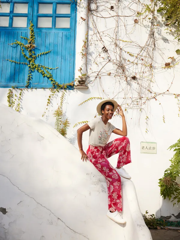 Floral Wide Leg Pants sold by Daily Thread