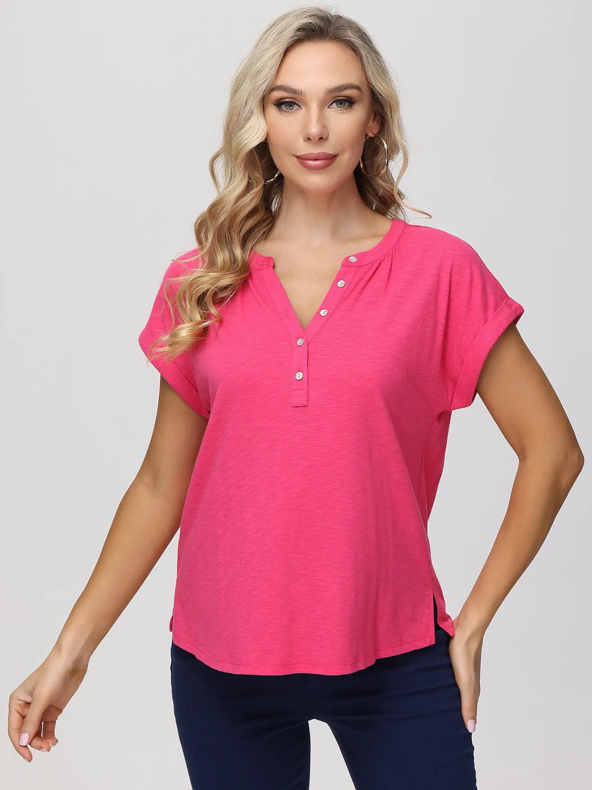 Y Neckline With Buttons Top sold by Daily Thread product image thumbnail 4
