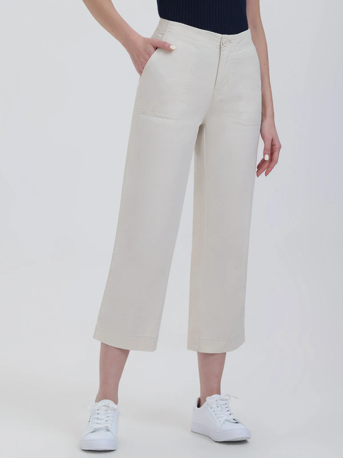 Cropped Twill Wide Leg Pants sold by Daily Thread product image thumbnail 3