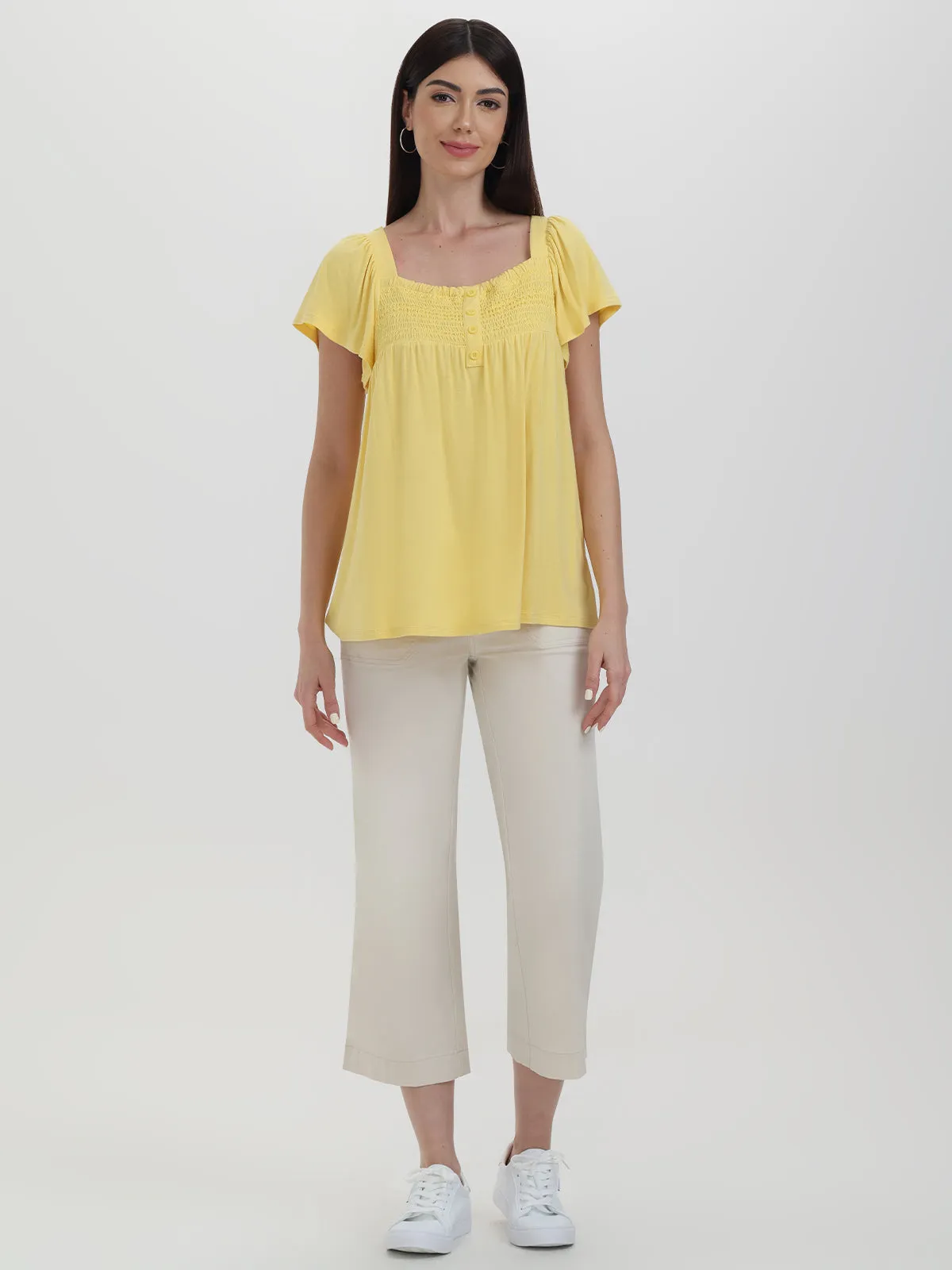 Cropped Twill Wide Leg Pants sold by Daily Thread