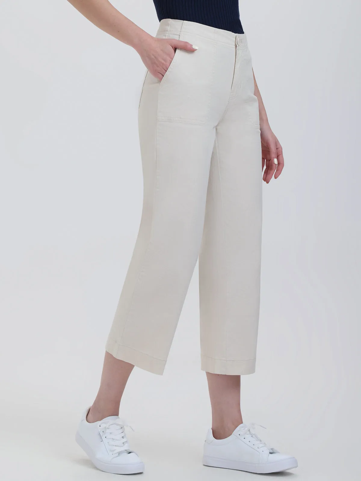 Cropped Twill Wide Leg Pants sold by Daily Thread product image thumbnail 4