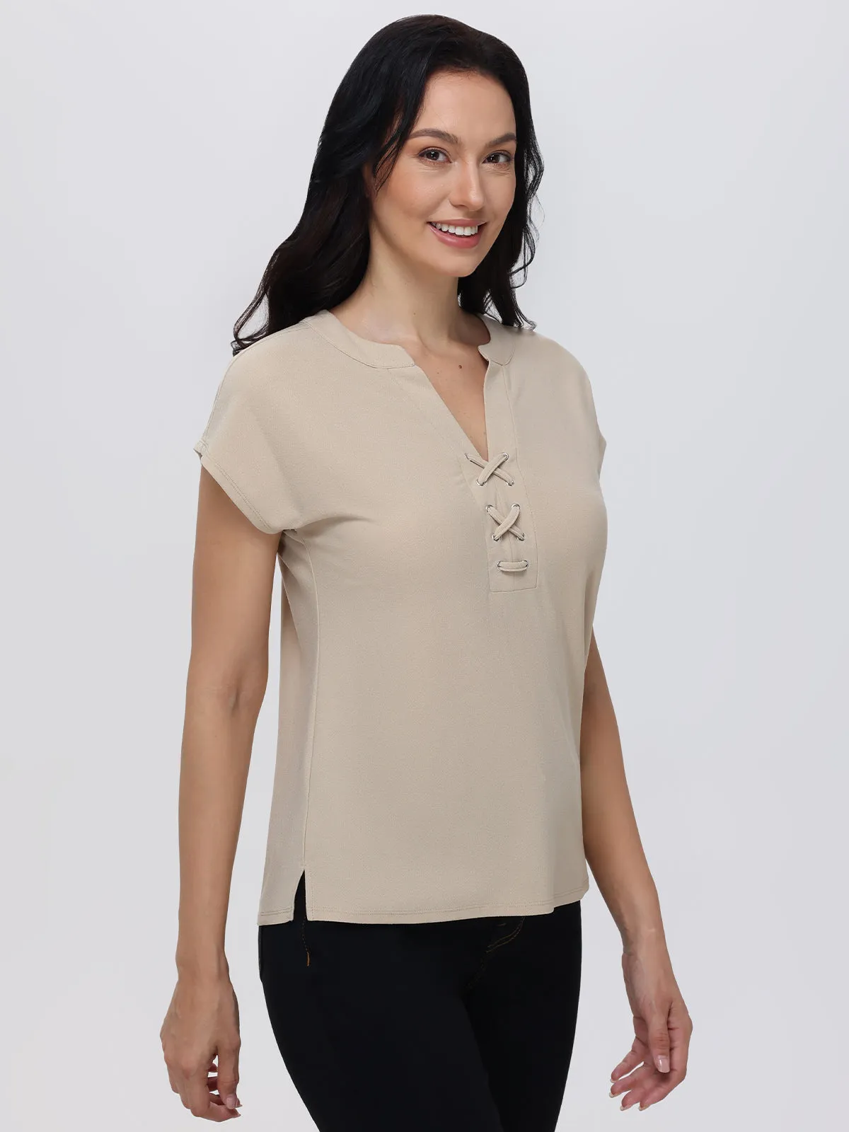 Lace Up Dolman Cool Top sold by Daily Thread product image thumbnail 2