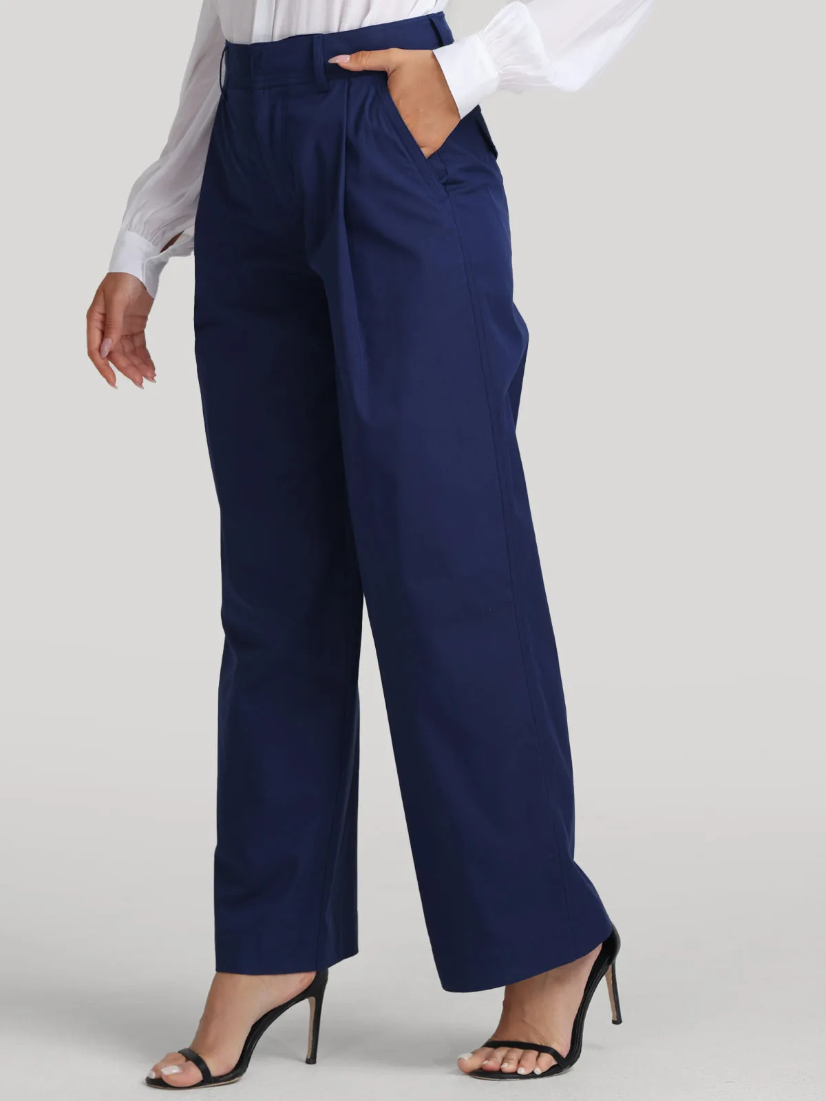 High Rise Slant Pockets Wide Leg Pants sold by Daily Thread product image thumbnail 4