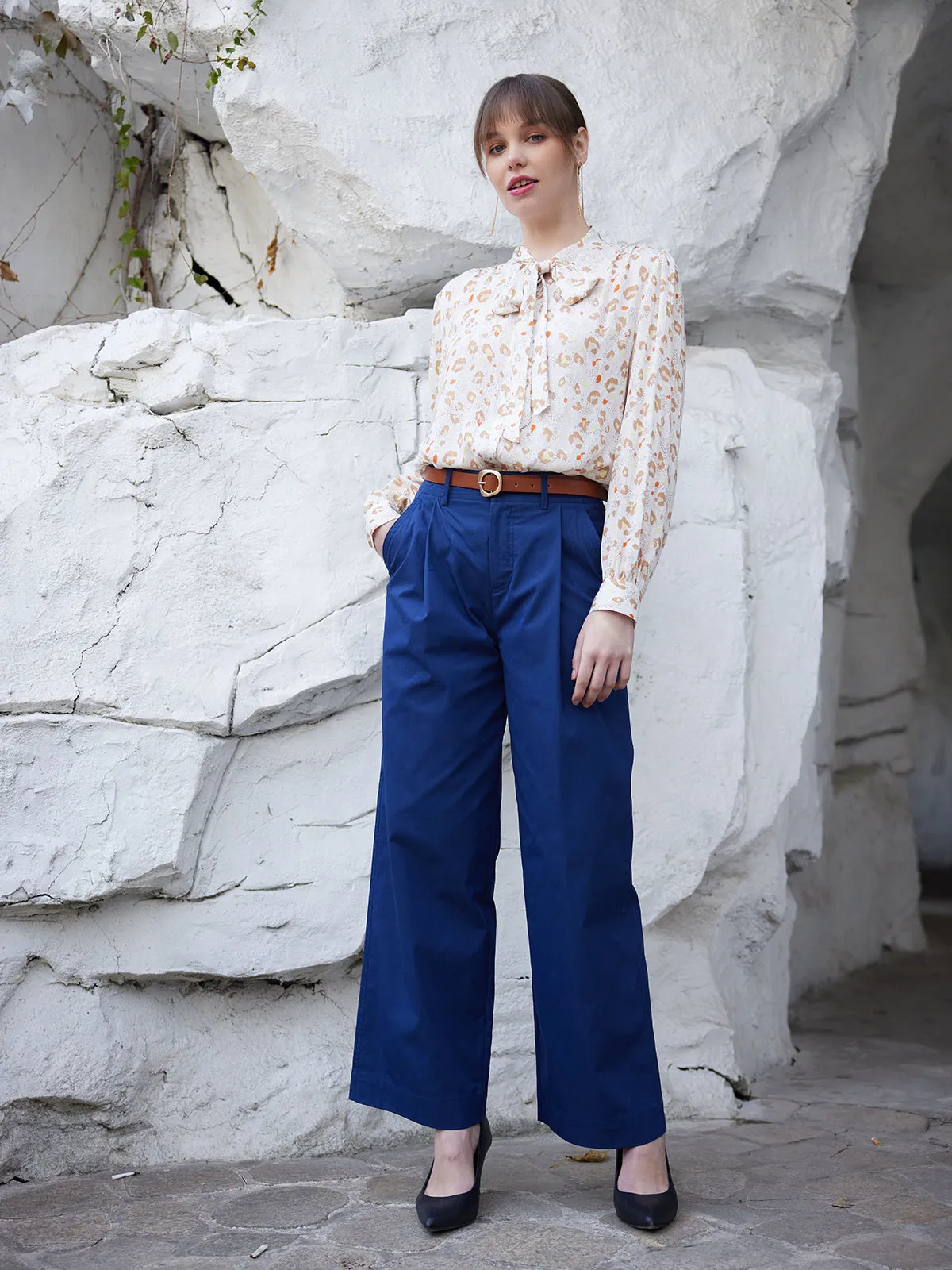 High Rise Slant Pockets Wide Leg Pants sold by Daily Thread product image thumbnail 2
