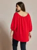 Plus Jacquard Tie Neck Ruffle Top sold by Daily Thread