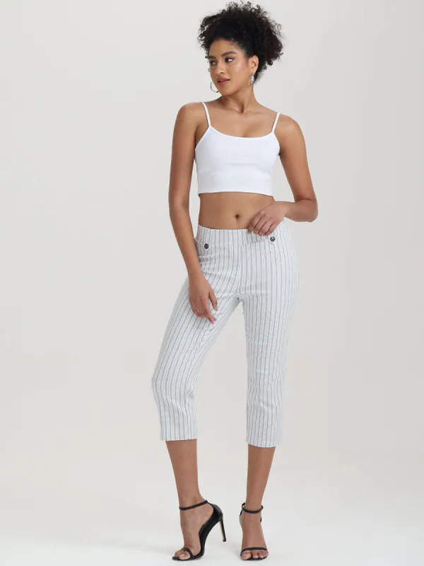 Mid-Rise Capri Crop Pants sold by Daily Thread