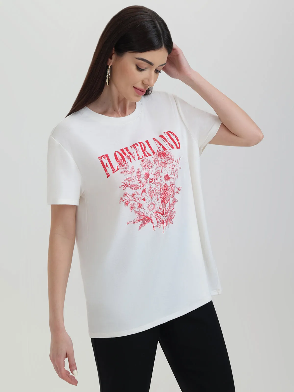 Flowerland Graphic Tee sold by Daily Thread product image thumbnail 3