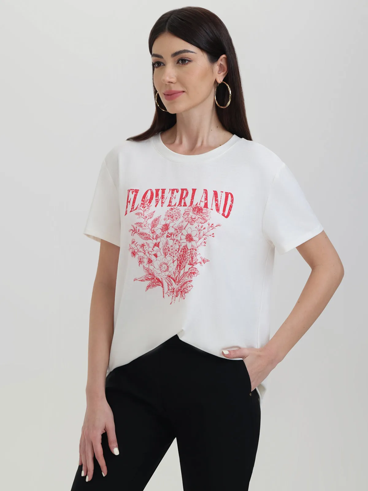 Flowerland Graphic Tee sold by Daily Thread product image thumbnail 2