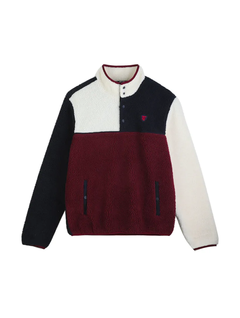 Colorblocked Mock Neck Pullover sold by Daily Thread