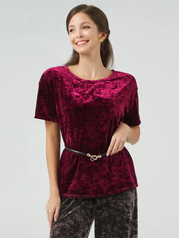 Scoop Neck Velvet Tee sold by Daily Thread