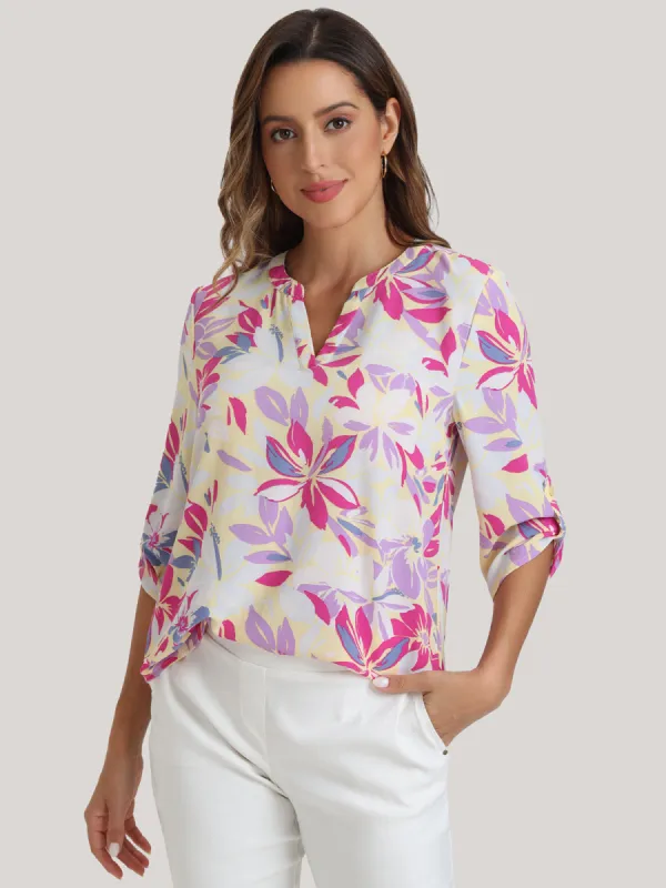 Floral Notch Neck Blouse sold by Daily Thread