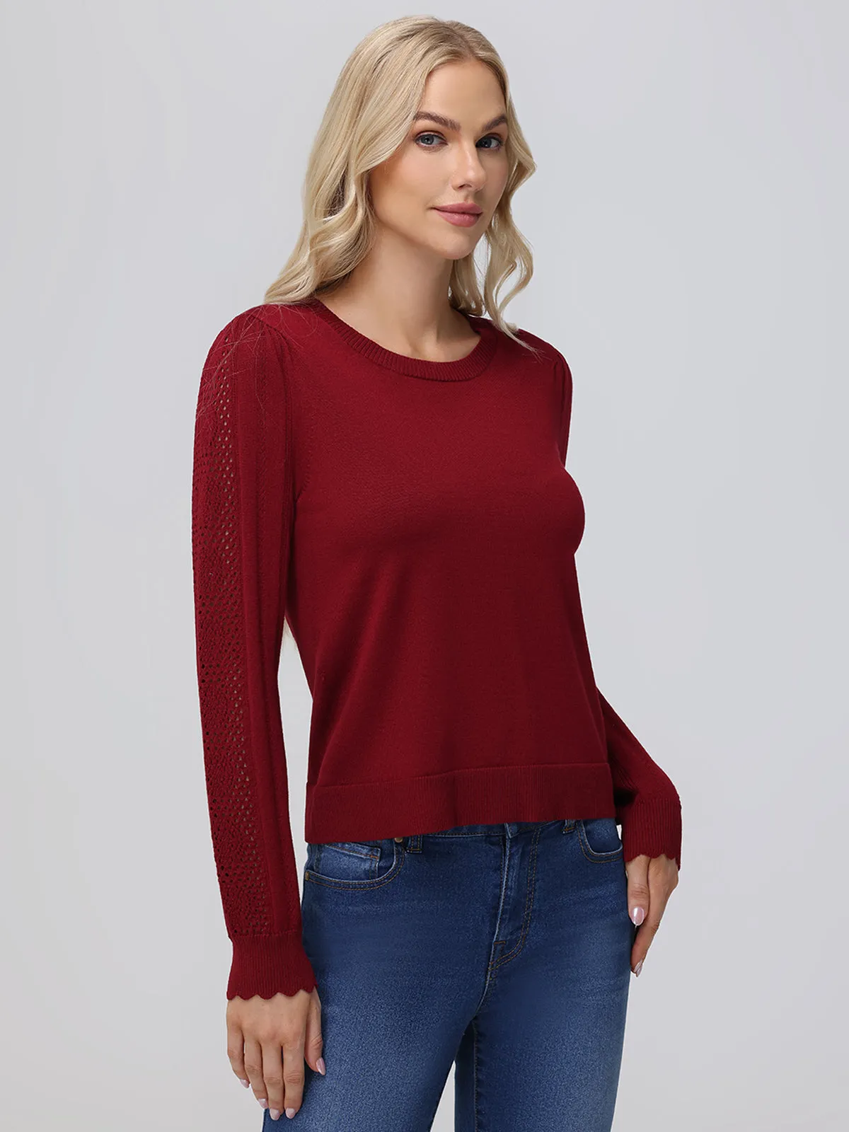 Pointelle Sleeve Sweater sold by Daily Thread product image thumbnail 2