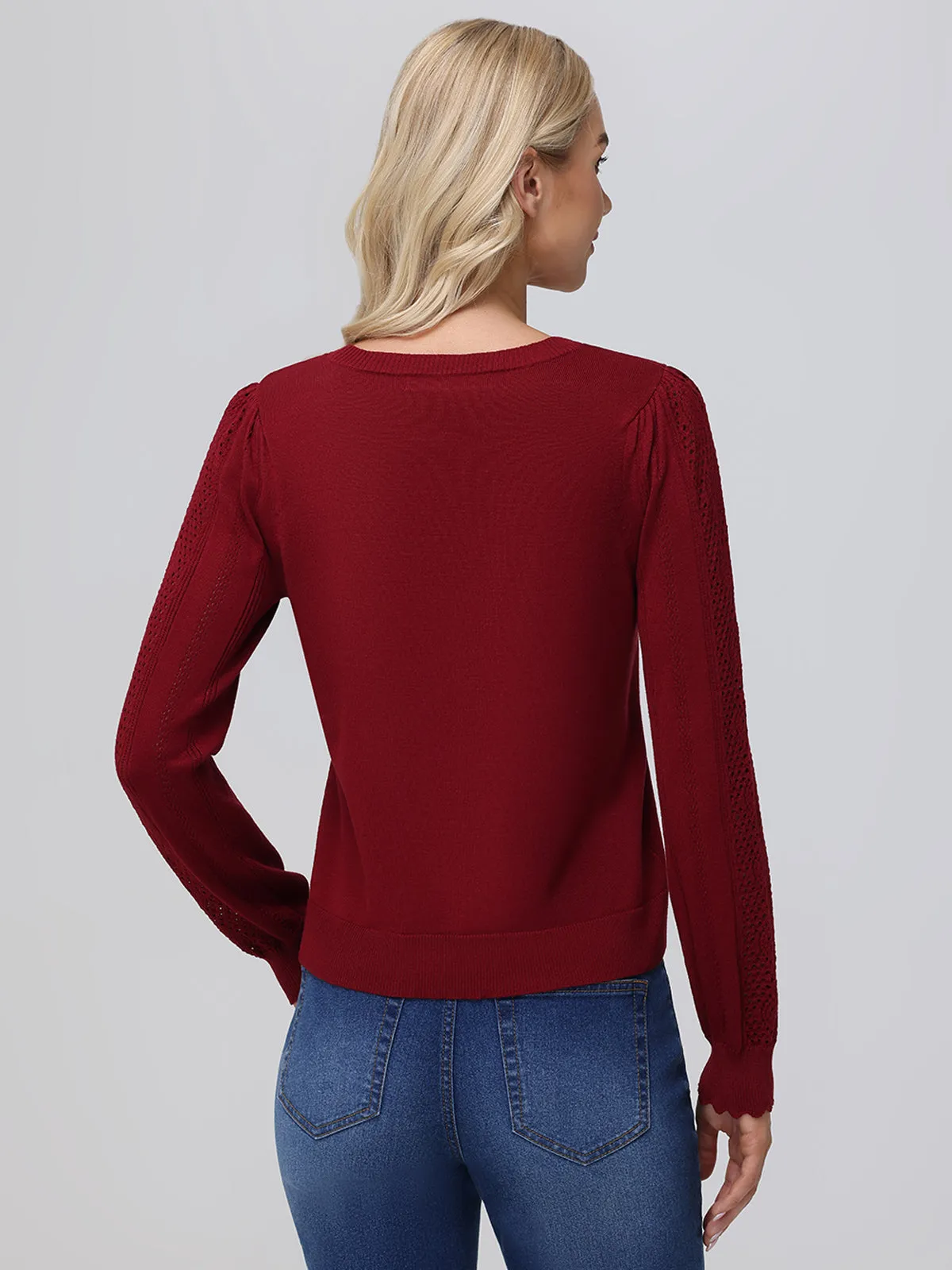 Pointelle Sleeve Sweater sold by Daily Thread product image thumbnail 3