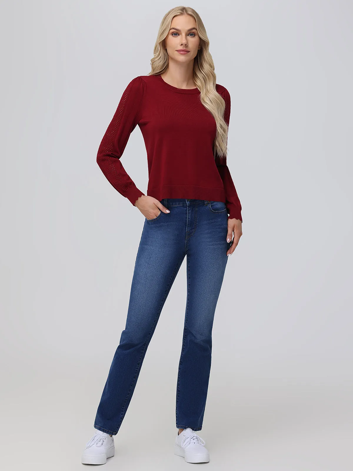 Pointelle Sleeve Sweater sold by Daily Thread product image thumbnail 5