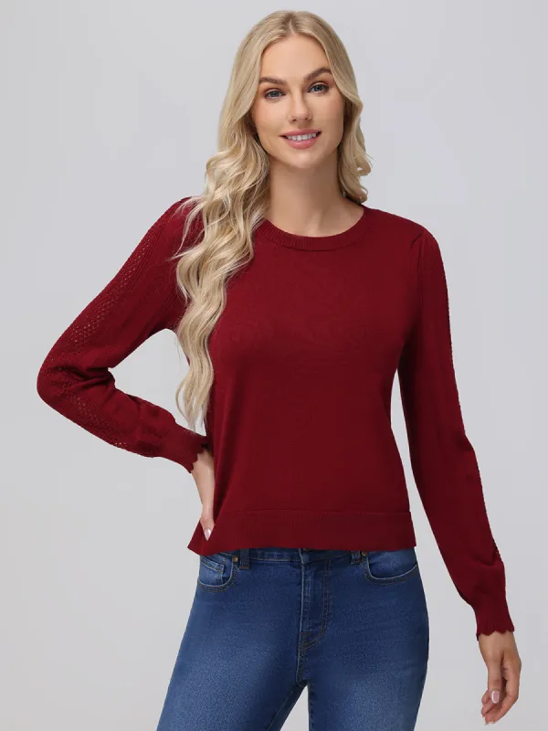 Pointelle Sleeve Sweater sold by Daily Thread