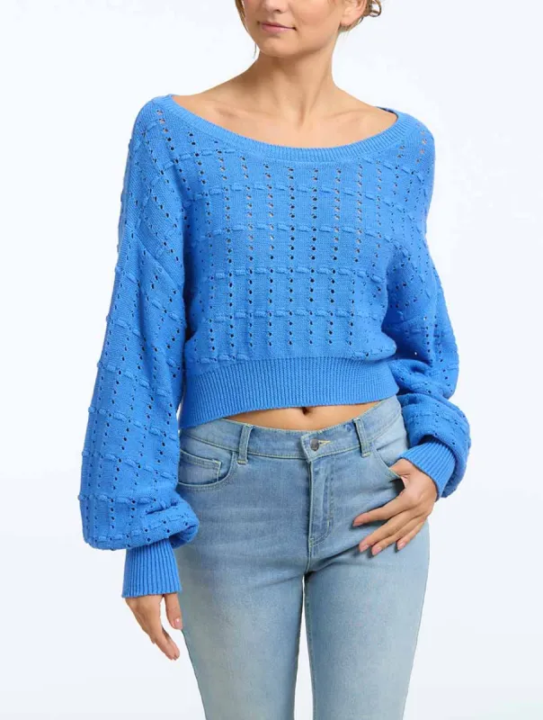 Crochet Cropped Pullover made by 525 America