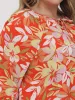 Plus Floral Tie Neck Blouse sold by Daily Thread