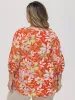 Plus Floral Tie Neck Blouse sold by Daily Thread